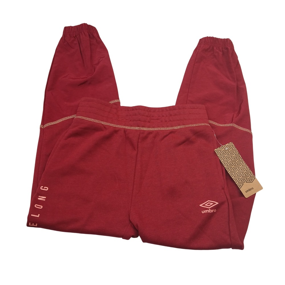 Umbro Girls Beyond the Pitch Joggers Rhubarb Red Pink Size S 7-8 UUG6UBM5 NEW